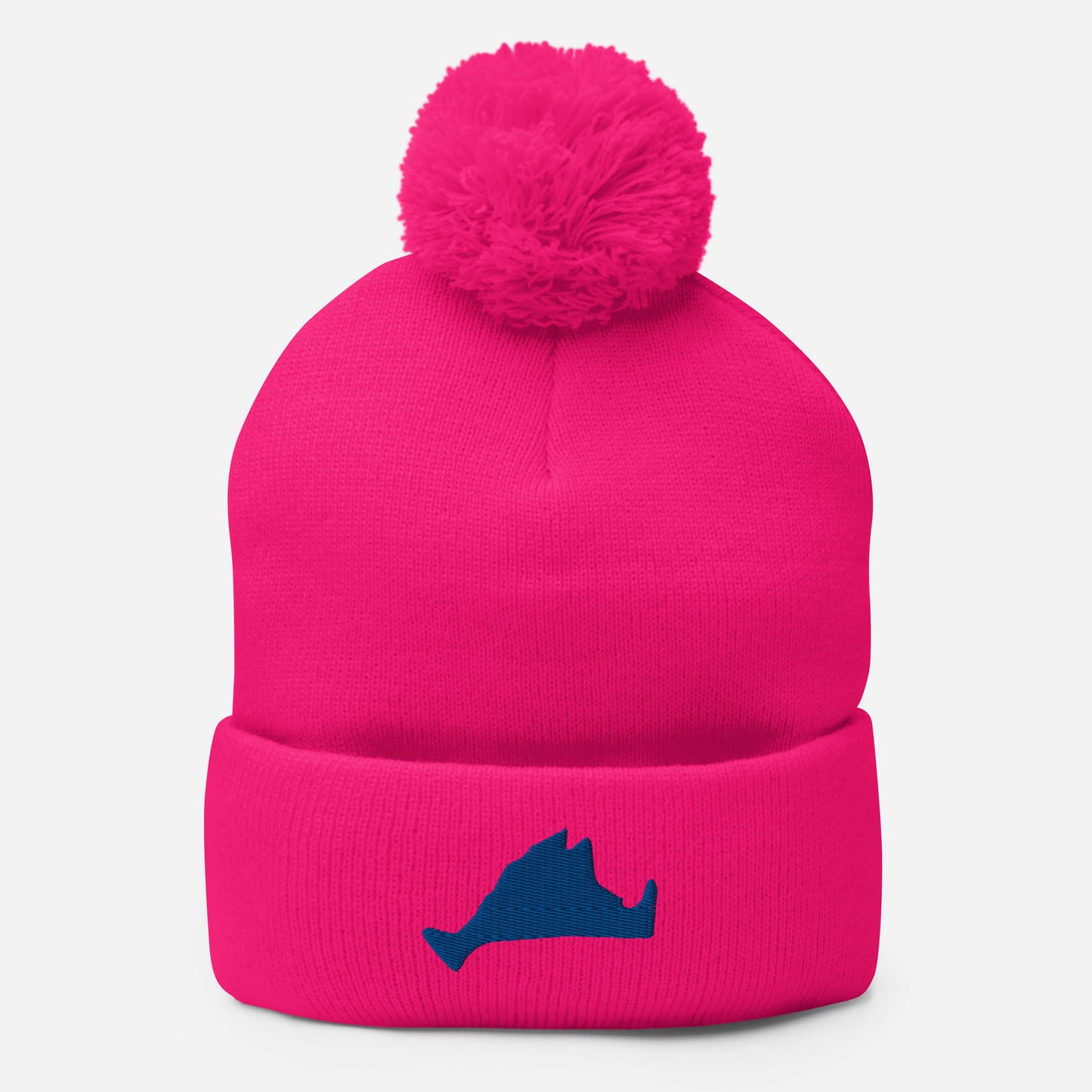 Martha's Vineyard Pom-Pom Hat - Royal Blue on Pink