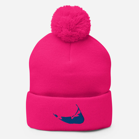 Nantucket Pom-Pom Hat - Royal Blue on Pink