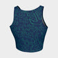 Anchor Dream Athletic Crop Top - Green on Navy - SummerTies
