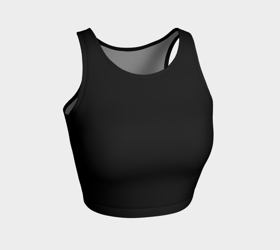 Solid Athletic Crop Top - Black - SummerTies