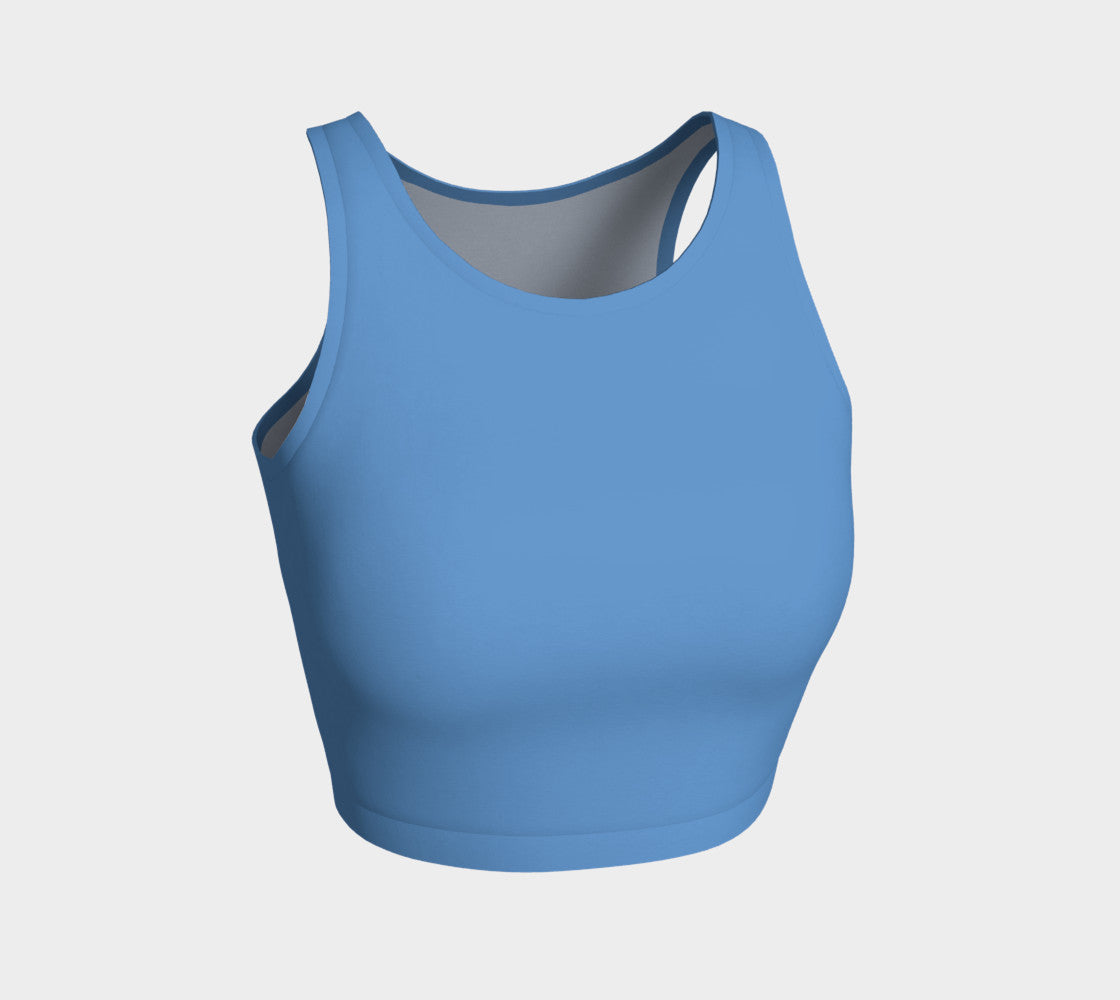 Solid Athletic Crop Top - Blue - SummerTies