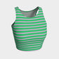 Striped Athletic Crop Top - Light Pink on Green - SummerTies