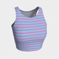 Striped Athletic Crop Top - Pink on Light Blue - SummerTies