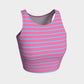 Striped Athletic Crop Top - Light Blue on Pink - SummerTies