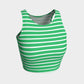 Striped Athletic Crop Top - White on Green - SummerTies