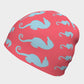 Seahorse Light Blue on Coral Winter Beanie - SummerTies