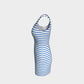 Striped Bodycon Dress - Blue on White - SummerTies