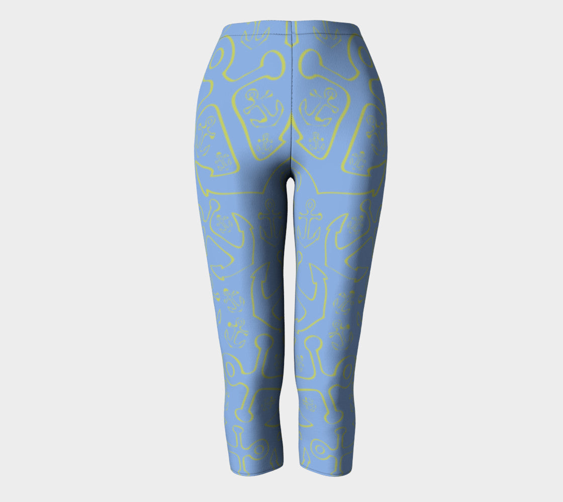 Anchor Dream Adult Capris - Light Blue - SummerTies