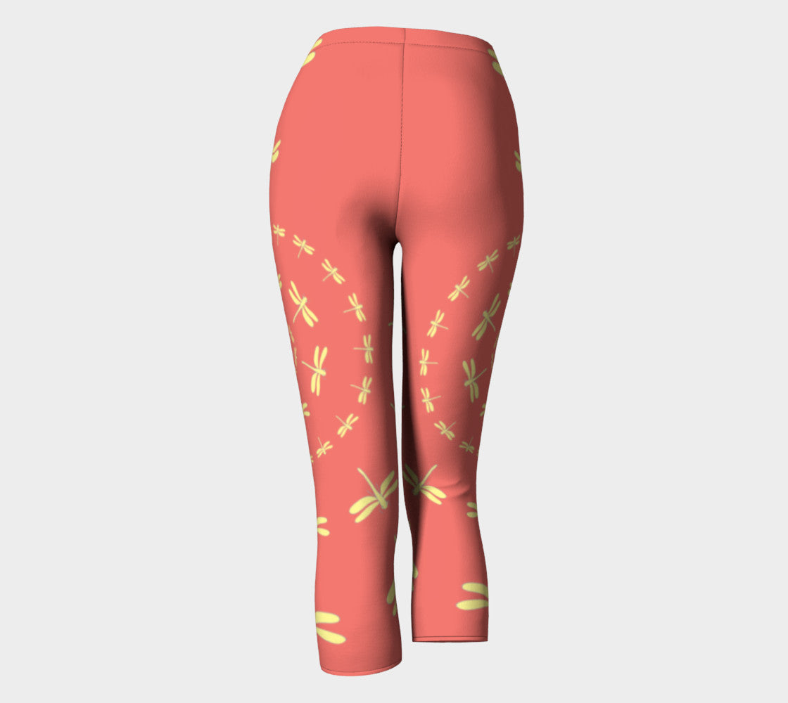 Dragonfly Adult Capris - Orange - SummerTies