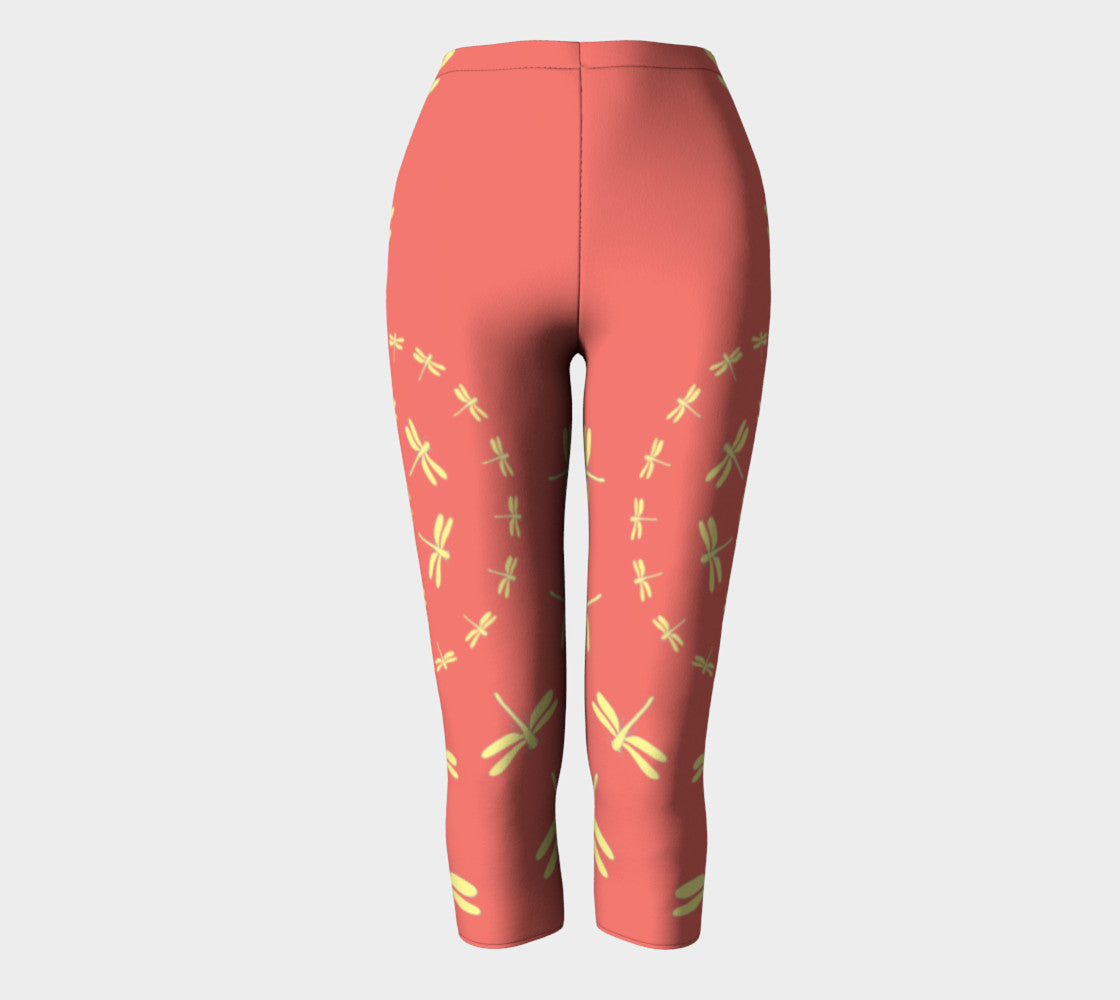 Dragonfly Adult Capris - Orange - SummerTies