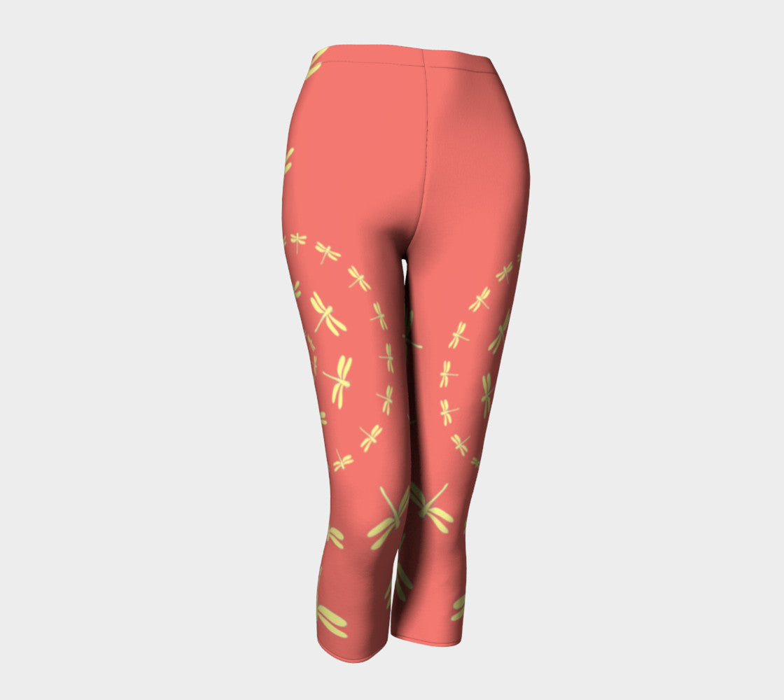 Dragonfly Adult Capris - Orange - SummerTies