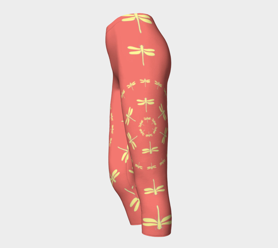 Dragonfly Adult Capris - Orange - SummerTies