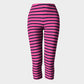 Striped Adult Capris - Navy on Pink - SummerTies