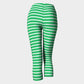 Striped Adult Capris - White on Green - SummerTies