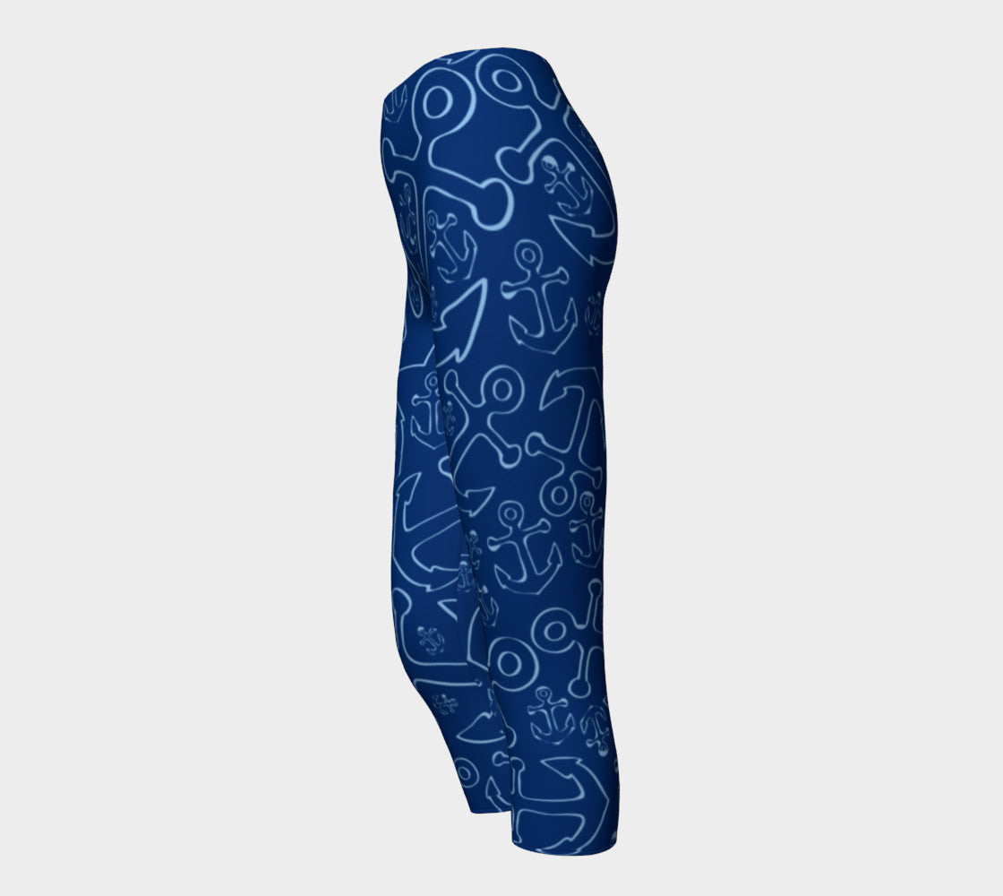 Anchor Dream Adult Capris - Blue on Navy - SummerTies