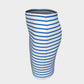 Striped Fitted Skirt - Blue on White - SummerTies