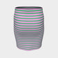 Striped Fitted Skirt - Green on Light Pink - SummerTies