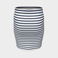 Striped Fitted Skirt - Navy on White - SummerTies