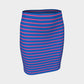 Striped Fitted Skirt - Pink on Blue - SummerTies