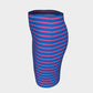 Striped Fitted Skirt - Pink on Blue - SummerTies