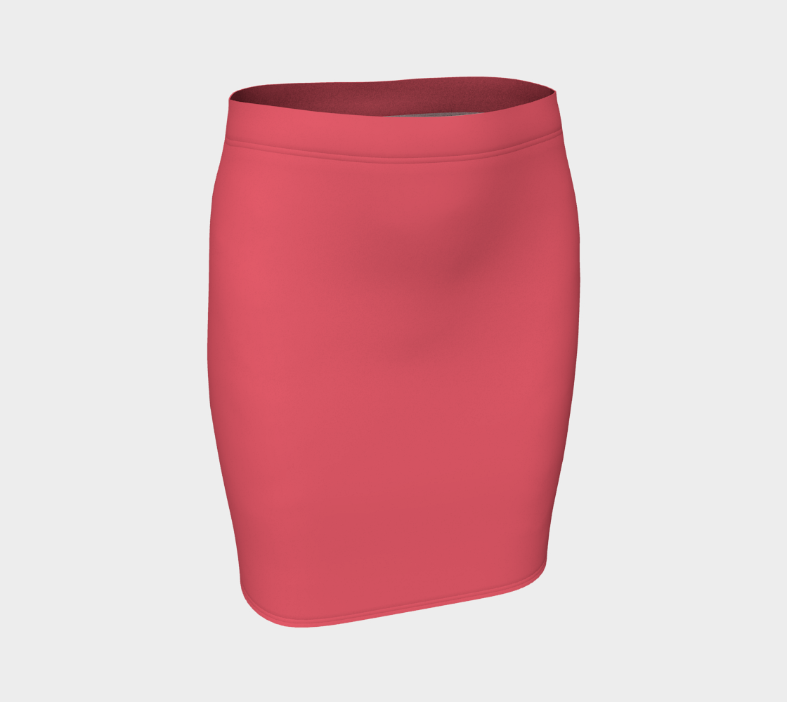 Solid Fitted Skirt - Coral - SummerTies