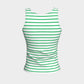 Striped Fitted Tank Top - Green on White - SummerTies