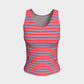 Striped Fitted Tank Top - Light Blue on Darker Coral - SummerTies
