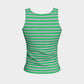 Striped Fitted Tank Top - Light Pink on Green - SummerTies