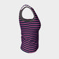 Striped Fitted Tank Top - Pink on Navy - SummerTies