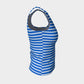 Striped Fitted Tank Top - White on Blue - SummerTies