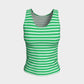 Striped Fitted Tank Top - White on Green - SummerTies