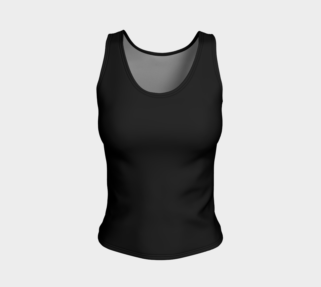 Solid Fitted Tank Top - Black - SummerTies