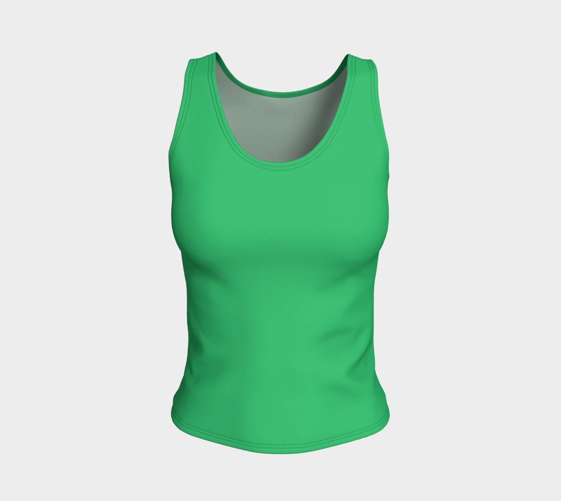 Solid Fitted Tank Top - Green - SummerTies