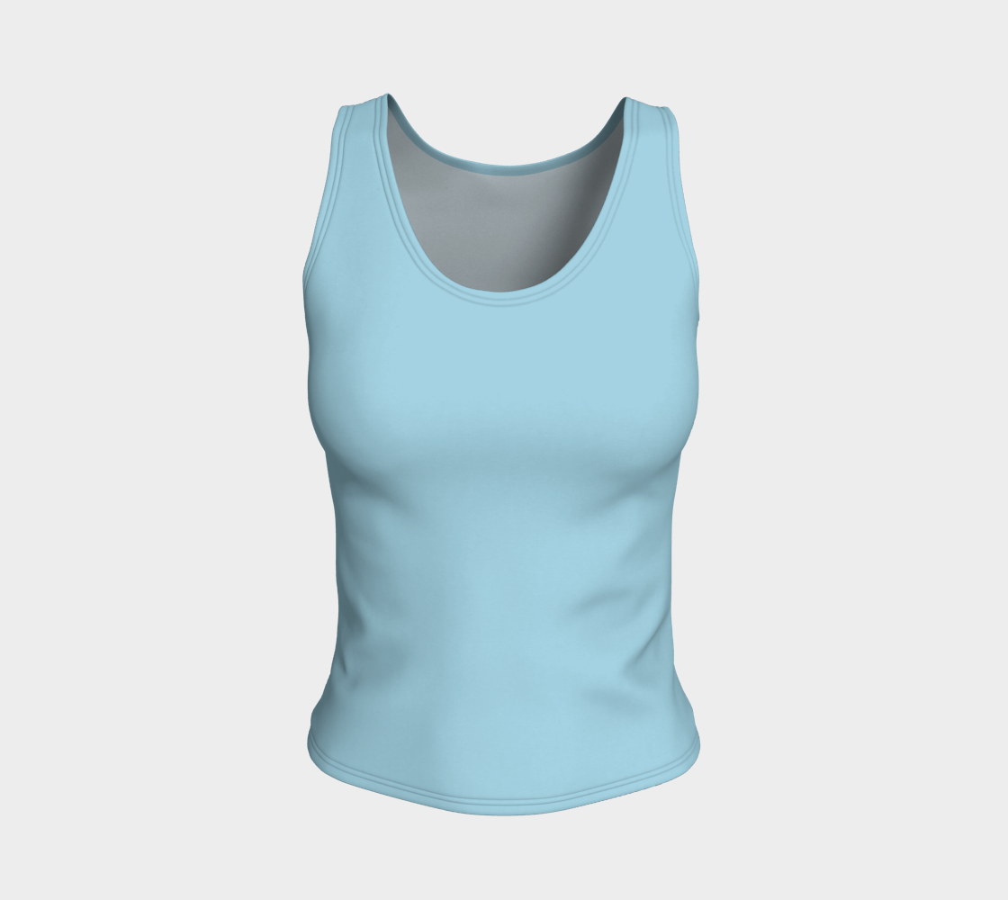 Solid Fitted Tank Top - Light Blue