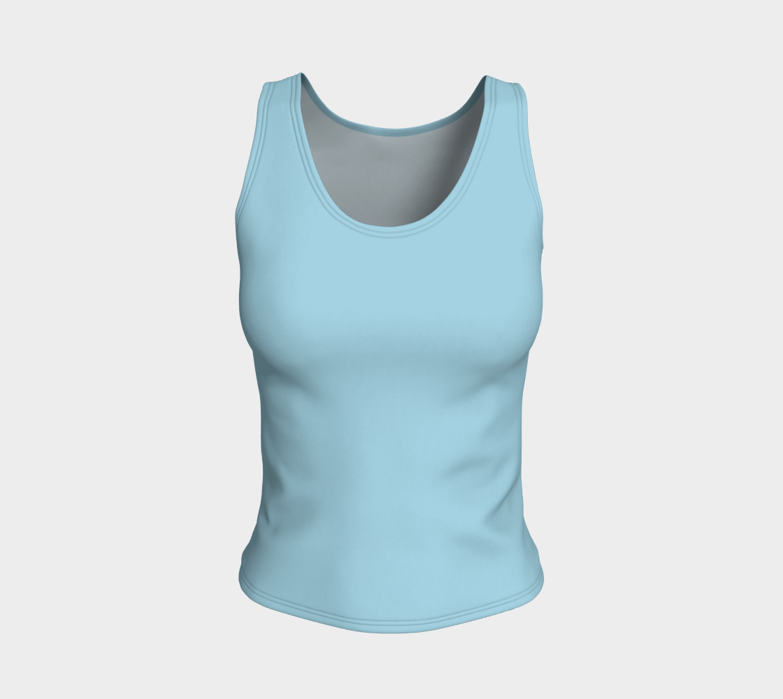 Solid Fitted Tank Top - Light Blue - SummerTies