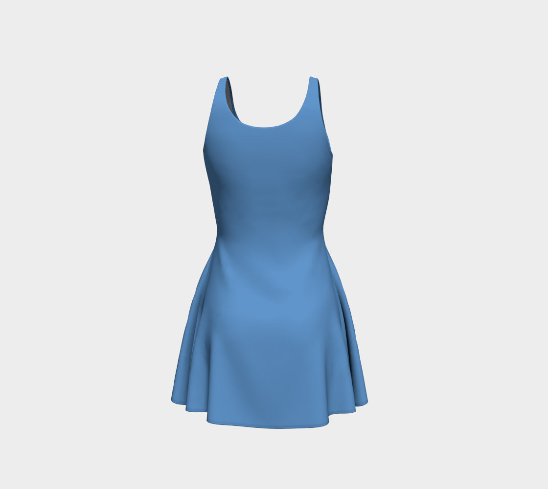 Solid Flare Dress - Blue