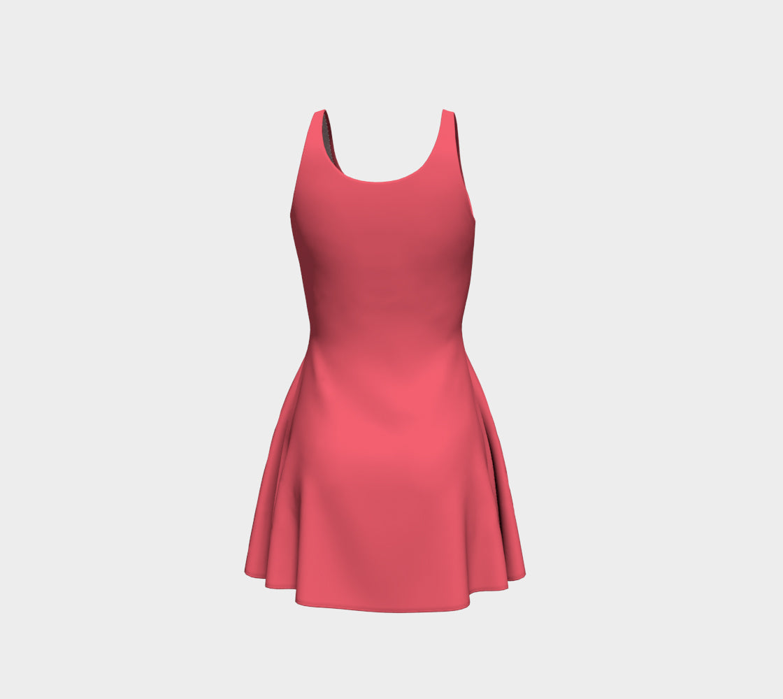 Solid Flare Dress - Coral