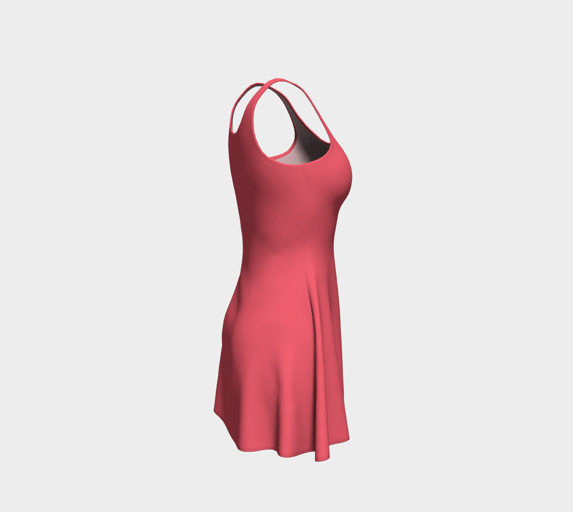 Solid Flare Dress - Coral