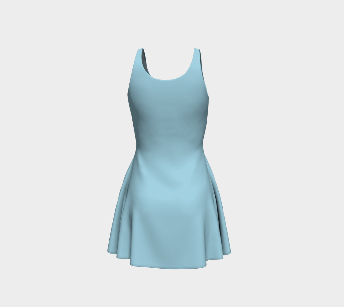 Solid Flare Dress - Light Blue