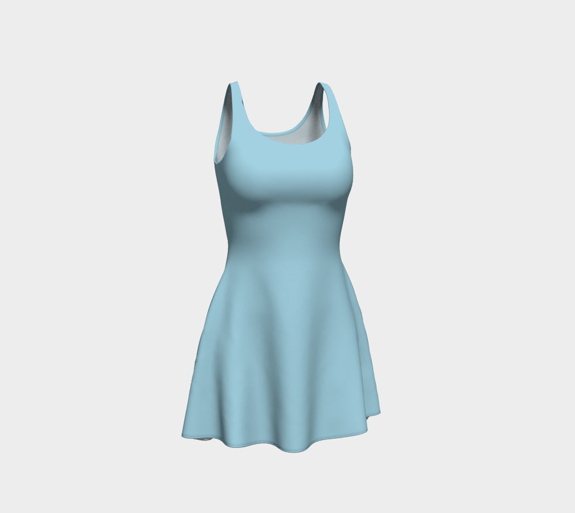 Solid Flare Dress - Light Blue