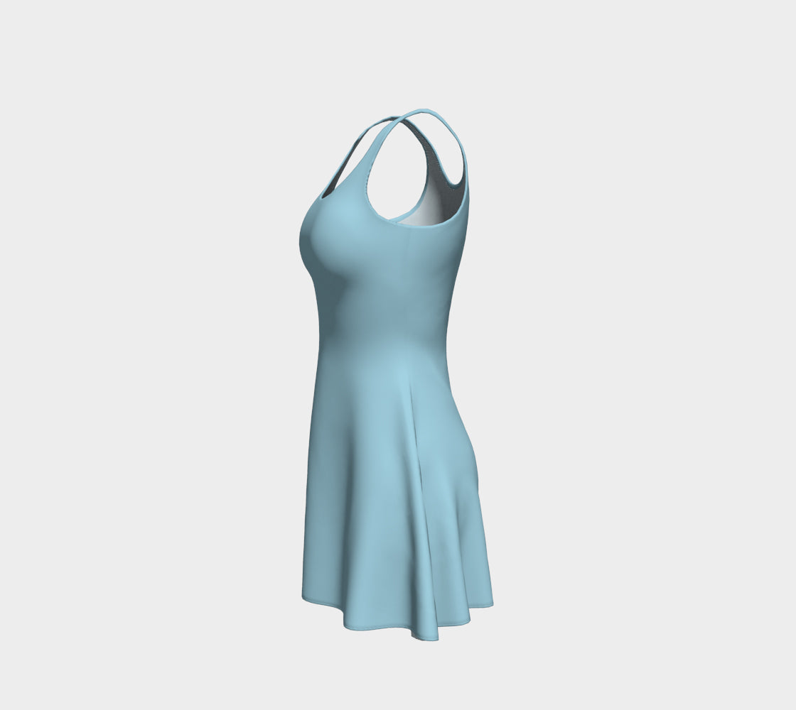 Solid Flare Dress - Light Blue