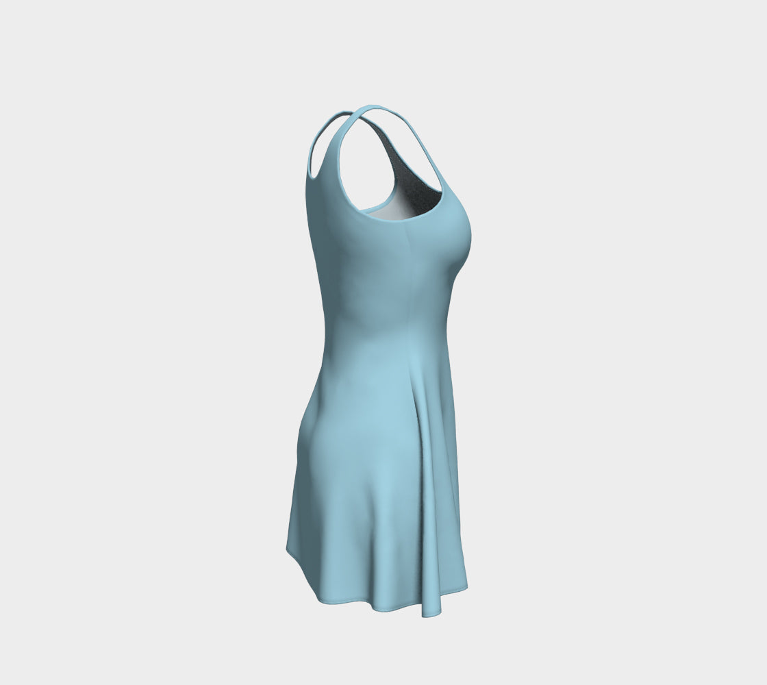 Solid Flare Dress - Light Blue