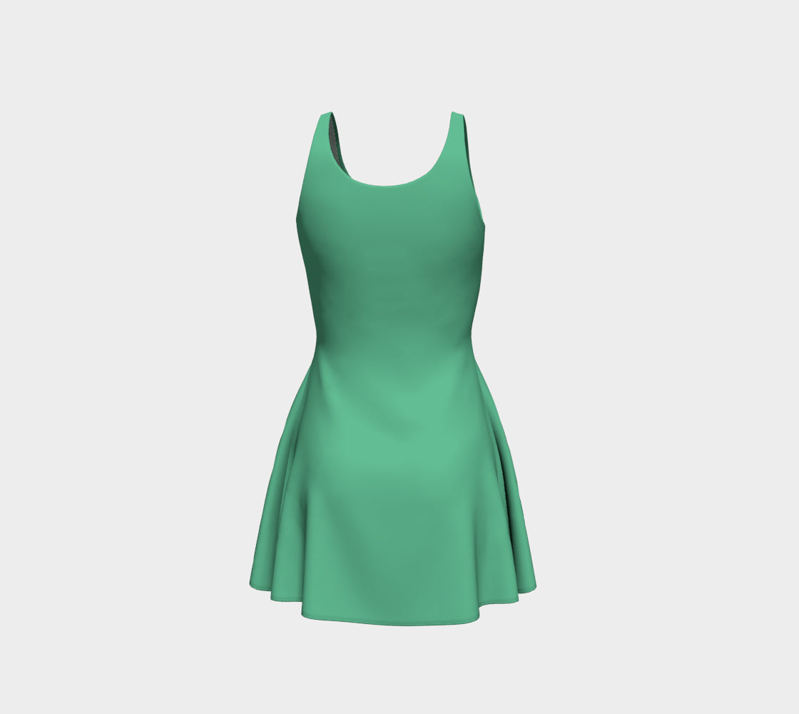 Solid Flare Dress - Light Green