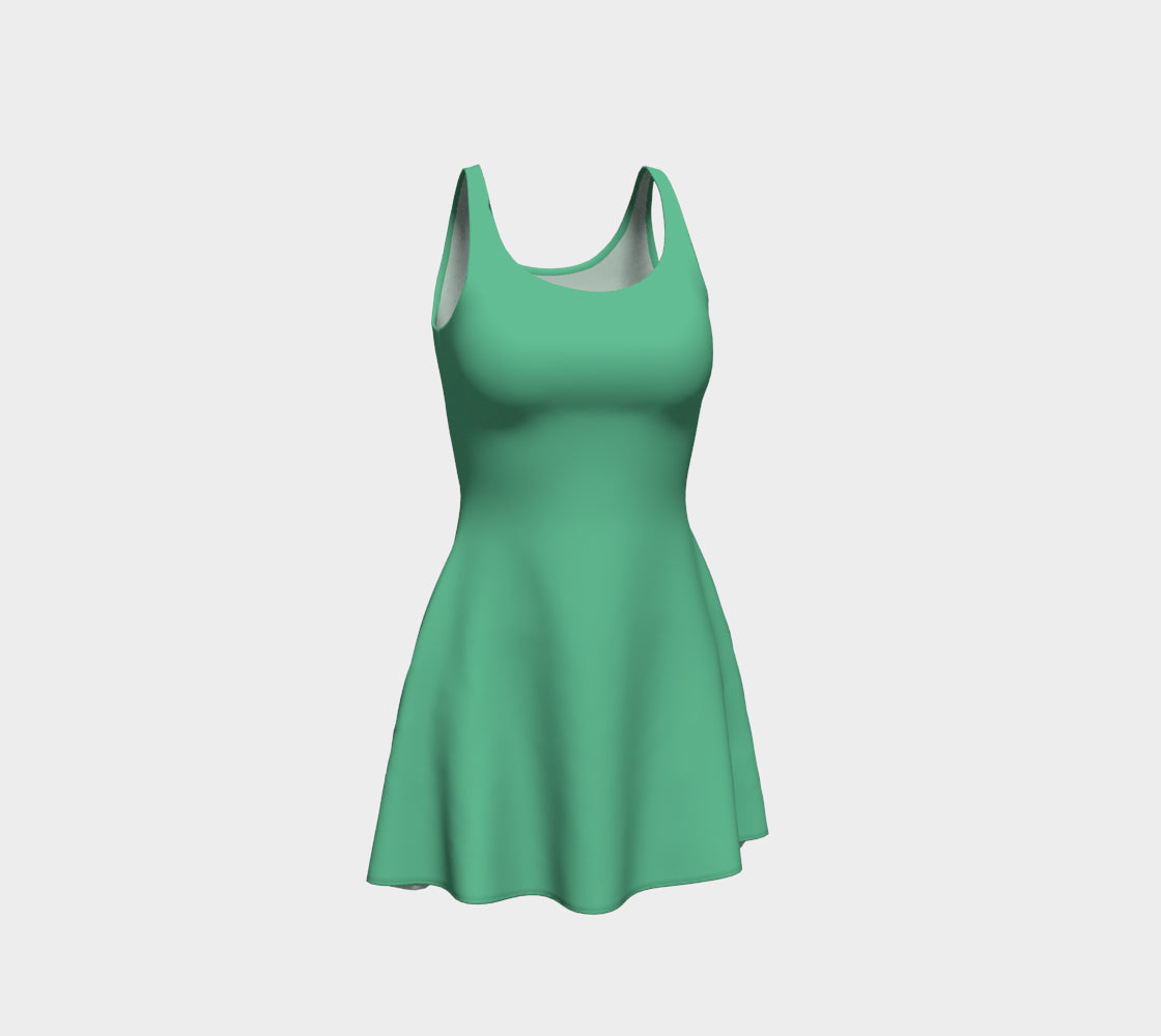 Solid Flare Dress - Light Green