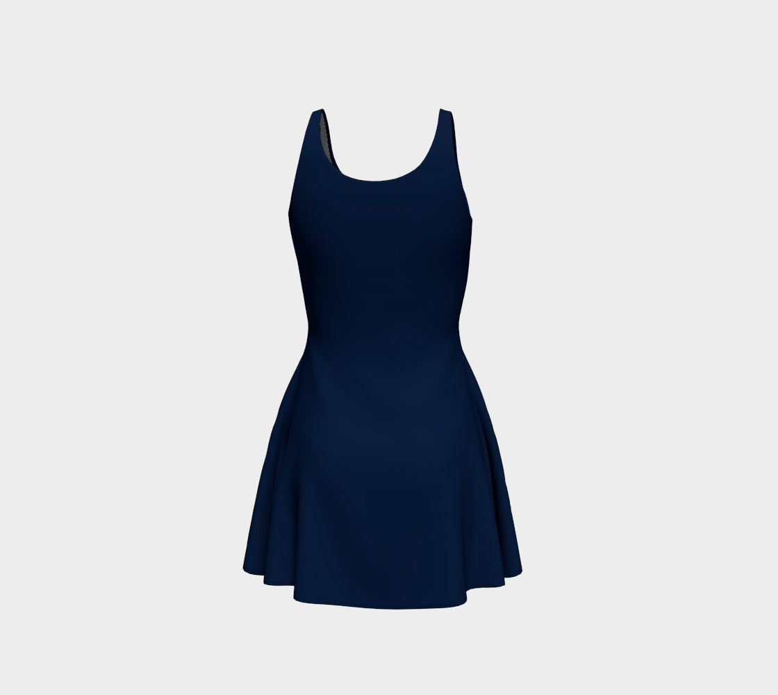 Solid Flare Dress - Navy