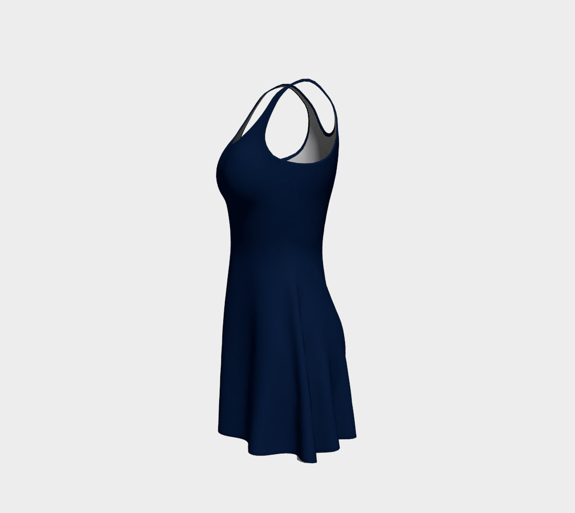 Solid Flare Dress - Navy