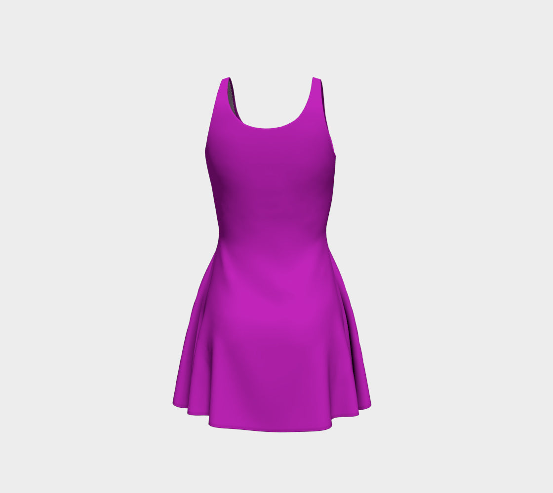 Solid Flare Dress - Purple