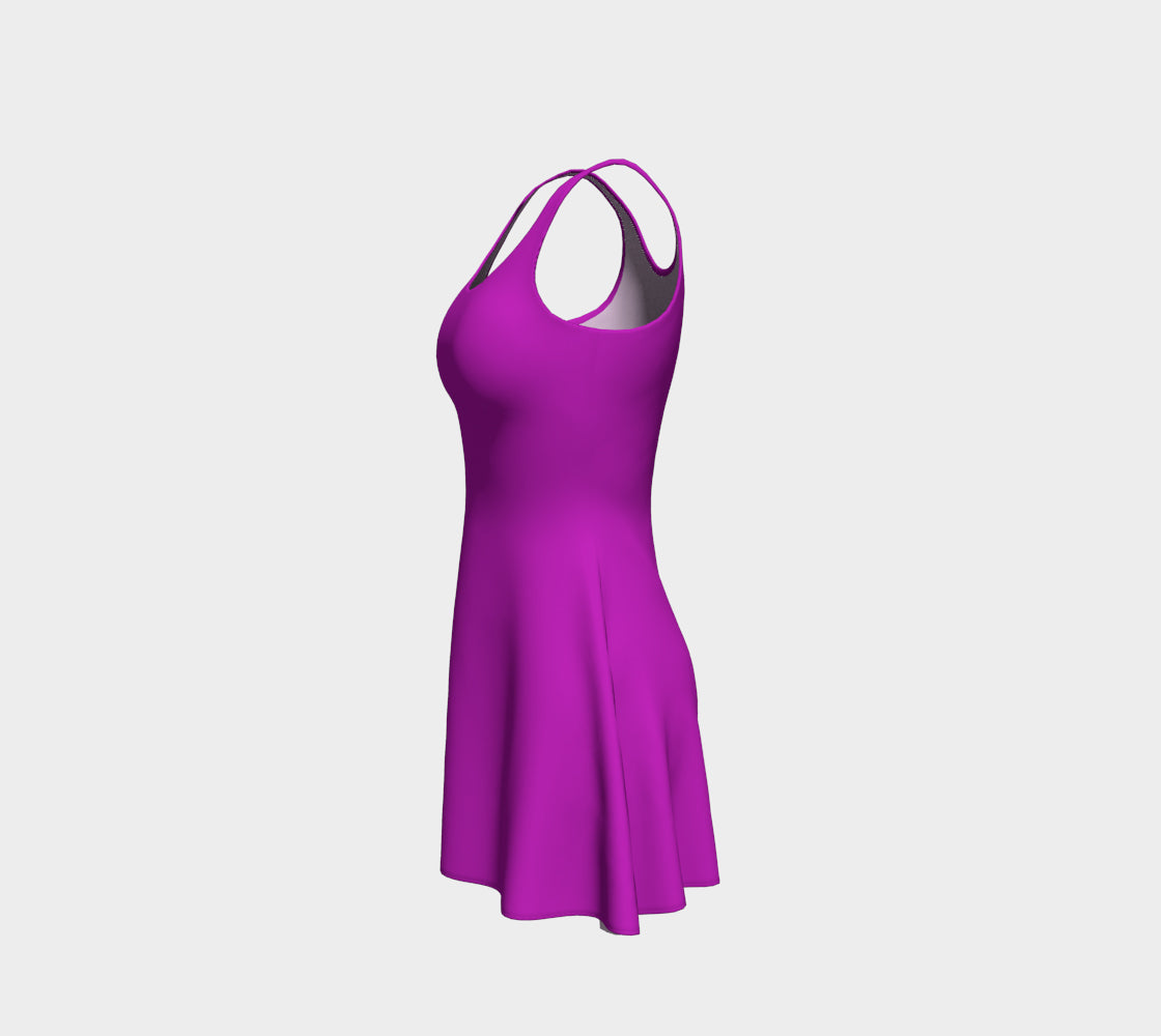 Solid Flare Dress - Purple