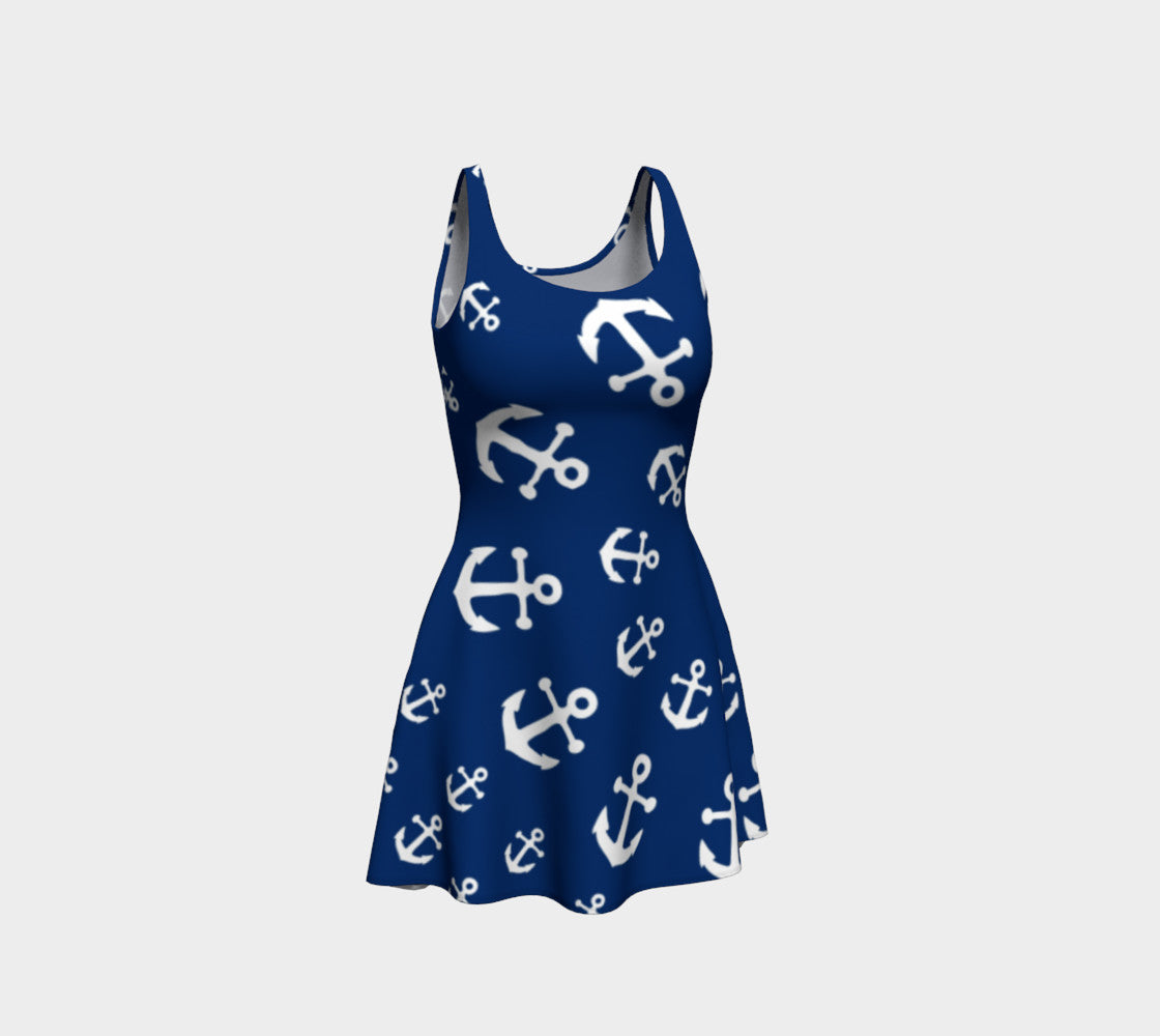 Anchor Pinwheel Flare Dress - Navy SummerTies Anchor Pinwheel Flare Dress - Navy SummerTies