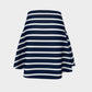 Striped Flare Skirt - White on Navy - SummerTies